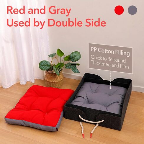 أسرة GooCare للحيوانات الأليفة للفصول الأربعة للقطط والكلاب، سرير لباد ومرتبة عالية الارتداد، مقاس كبير 23 × 20 بوصة، مصممة لتوفير الراحة القصوى للحيوانات الأليفة والنوم المثالي in Kuwait