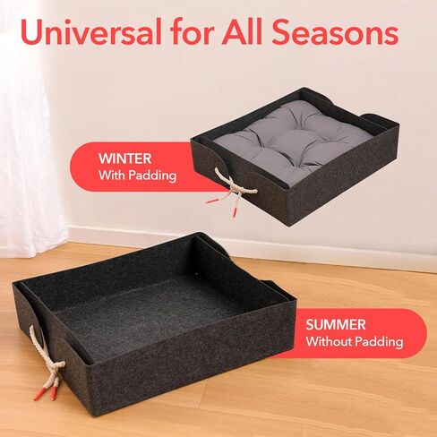 أسرة GooCare للحيوانات الأليفة للفصول الأربعة للقطط والكلاب، سرير لباد ومرتبة عالية الارتداد، مقاس كبير 23 × 20 بوصة، مصممة لتوفير الراحة القصوى للحيوانات الأليفة والنوم المثالي in Kuwait