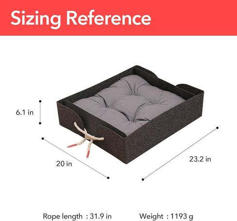 أسرة GooCare للحيوانات الأليفة للفصول الأربعة للقطط والكلاب، سرير لباد ومرتبة عالية الارتداد، مقاس كبير 23 × 20 بوصة، مصممة لتوفير الراحة القصوى للحيوانات الأليفة والنوم المثالي in Kuwait