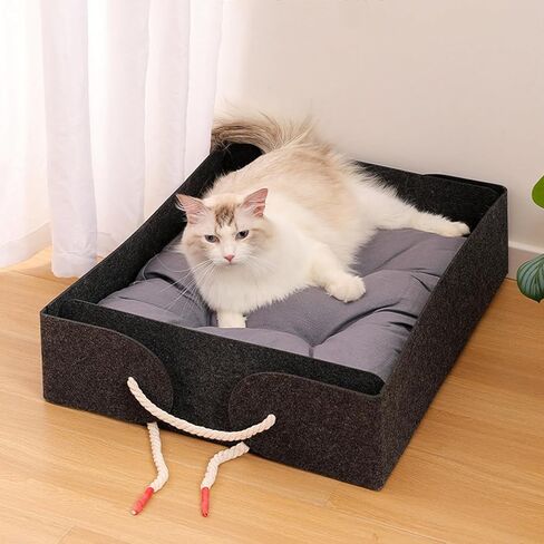 أسرة GooCare للحيوانات الأليفة للفصول الأربعة للقطط والكلاب، سرير لباد ومرتبة عالية الارتداد، مقاس كبير 23 × 20 بوصة، مصممة لتوفير الراحة القصوى للحيوانات الأليفة والنوم المثالي in Kuwait