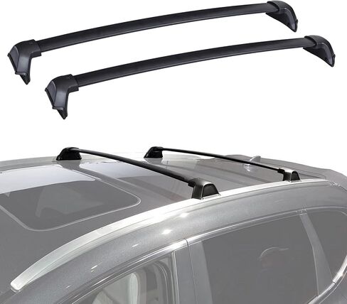 حامل سقفي من CARMOCAR قضبان متقاطعة متوافقة مع Honda CRV 2007 2008 2009 2010 2011 قضبان أمتعة على السطح حامل بضائع من الألومنيوم باللون الأسود in Kuwait