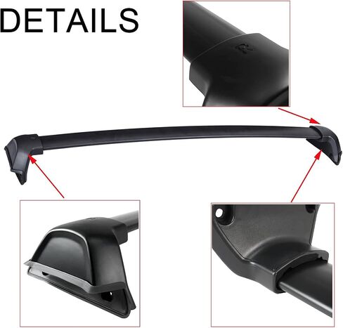حامل سقفي من CARMOCAR قضبان متقاطعة متوافقة مع Honda CRV 2007 2008 2009 2010 2011 قضبان أمتعة على السطح حامل بضائع من الألومنيوم باللون الأسود in Kuwait