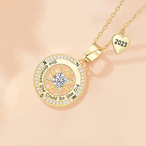 Meeshi Graduation Gifts for Her 2024, College Senior High School Best Graduation Gifts for Women, Class of 2024 Compass Necklace for Women Graduate Jewelry for Friends Daughter Girls in Saudi Arabia