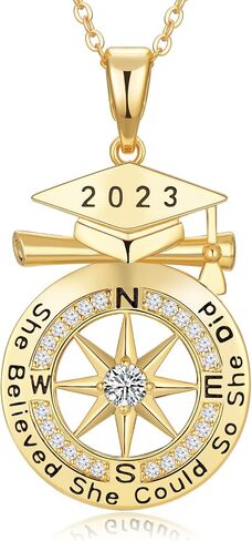 Meeshi Graduation Gifts for Her 2024, College Senior High School Best Graduation Gifts for Women, Class of 2024 Compass Necklace for Women Graduate Jewelry for Friends Daughter Girls in Saudi Arabia