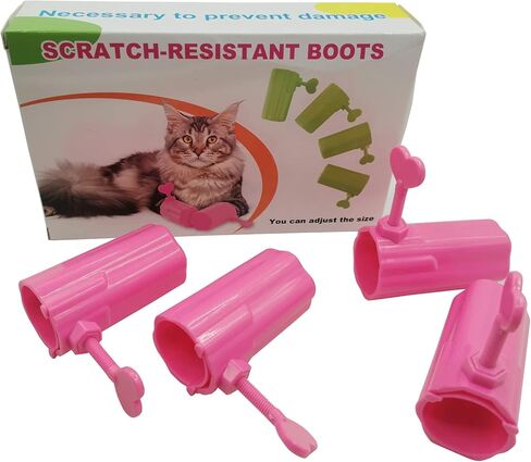 4PCS Cat Claw Covers Anti Scratch Cat Boots Cat Shoes for Cat Only Cat Claw Gloves Prevent Scratching Cat Grooming Cat Paw Gloves Cat Booties for Bathing Cat Nail Covers Caps(ABS Resin Pink) in Kuwait