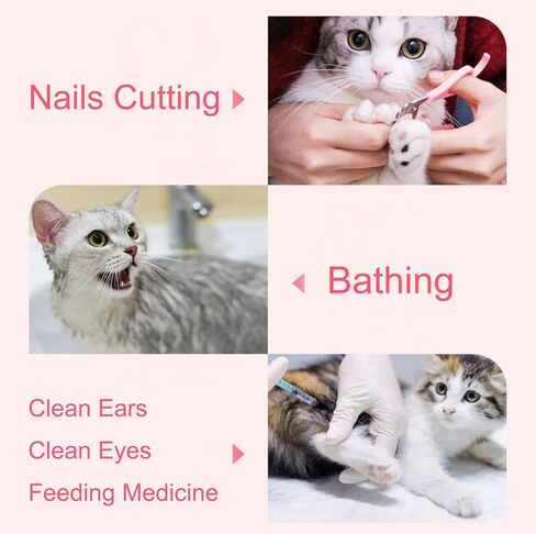 4PCS Cat Claw Covers Anti Scratch Cat Boots Cat Shoes for Cat Only Cat Claw Gloves Prevent Scratching Cat Grooming Cat Paw Gloves Cat Booties for Bathing Cat Nail Covers Caps(ABS Resin Pink) in Kuwait