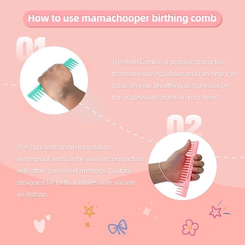 2pcs Labour/Birthing Comb for Labor Contraction and Delivery, Natural Pain Relief, Doula Tool for Pain Management and Anxiety for Pregnancy Women in Saudi Arabia