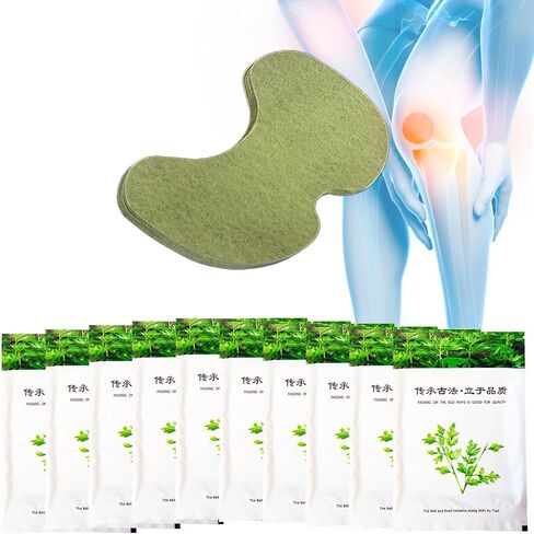 100Pcs Mugwort Ginger Patch for Pain, 艾灸贴 Pure Nature Moxa Sticker Chinese Traditional Herbal Paste Pads for Foot Neck, Shoulder, Waist, Feet, Joint, Hand Seniors Gift, 12 * 8cm, Pack of 10 in Kuwait