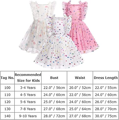 OBEEII Birthday Dress for Girls Toddler Summer Tulle Dress Sequin Dots Princess Party Flower Girl Pageant Dress in Saudi Arabia