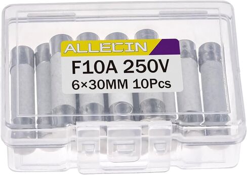 ALLECIN 10A 250V 6x30MM Fast Blow Ceramic Fuses 10 Amp 250 Volt 0.24 x 1.18 Inch Fast-Acting Tube Fuse F10AL250V (Pack of 10Pcs) in Saudi Arabia