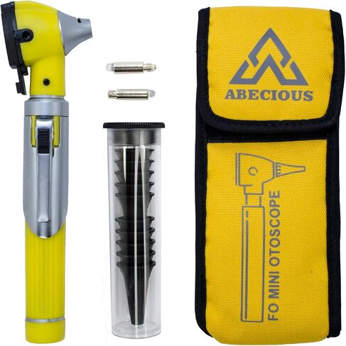 ABECIOUS Mini Otoscope Ear Infection Diagnostic Device Ear Scope with Light Pocket Size Tool 10x Canula Multi Colors in Saudi Arabia