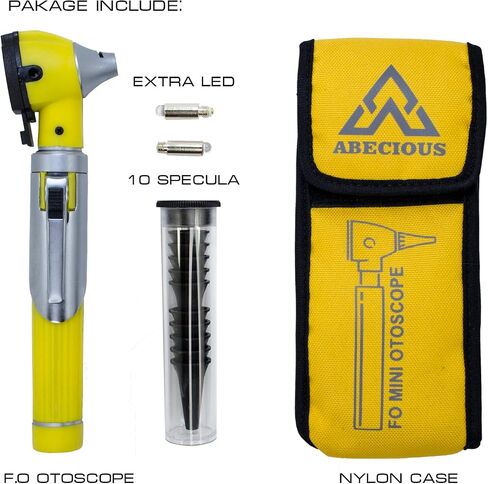 ABECIOUS Mini Otoscope Ear Infection Diagnostic Device Ear Scope with Light Pocket Size Tool 10x Canula Multi Colors in Saudi Arabia