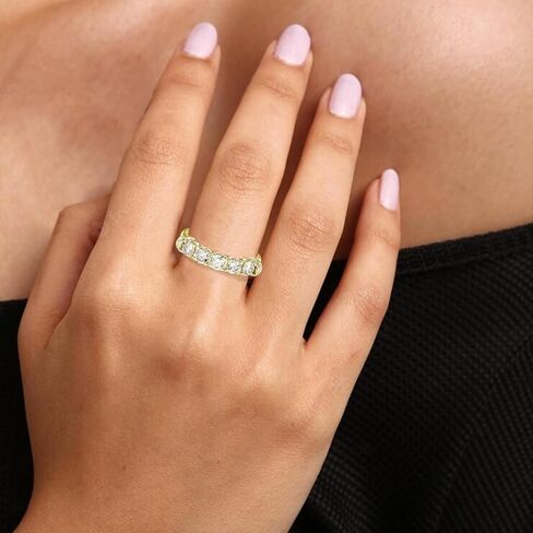 VIR JEWELS 1 cttw to 2 cttw Diamond Wedding Anniversary Band for Women 5 Stone Champagne Diamond Engagement Ring 14K Gold Prong in Saudi Arabia