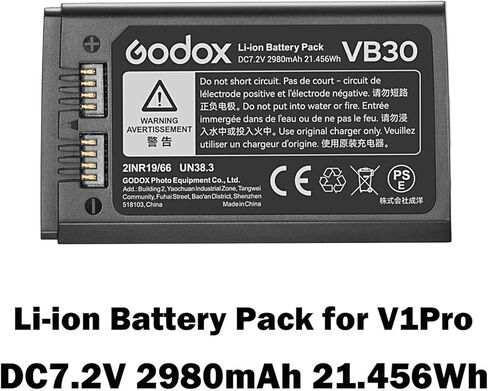 GODOX VB30 DC7.2V 2980mAh 21.456Wh بطارية ليثيوم أيون لـ V1Pro-C، V1Pro-S، V1Pro-N، V1Pro-F، V1Pro-O Speedlight Speedlite in Saudi Arabia