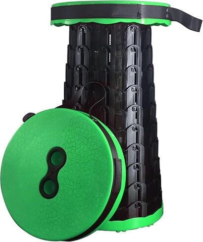 YWIBAHS Retractable Folding Camping Stool, Portable Telescoping Stool Chair Lightweight Collapsible Stool for Camping Fishing Hiking BBQ (Green) in Saudi Arabia