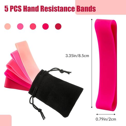 Blueweenly 5 Pcs Hand Band Hand Resistance Bands Finger Resistance Bands for Extensor Training, Forearm, Hand and Finger Exercises Strength, Hand Health, 5 Colors in Saudi Arabia