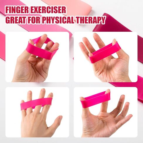 Blueweenly 5 Pcs Hand Band Hand Resistance Bands Finger Resistance Bands for Extensor Training, Forearm, Hand and Finger Exercises Strength, Hand Health, 5 Colors in Saudi Arabia