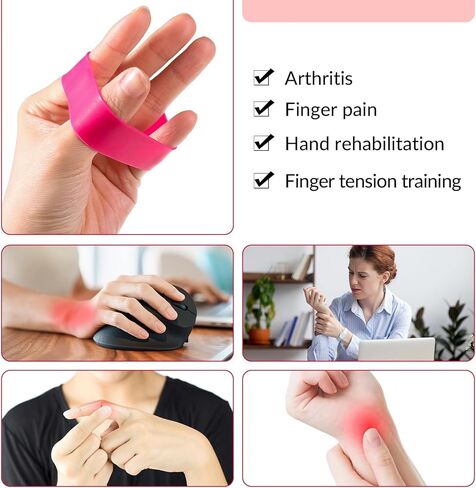 Blueweenly 5 Pcs Hand Band Hand Resistance Bands Finger Resistance Bands for Extensor Training, Forearm, Hand and Finger Exercises Strength, Hand Health, 5 Colors in Saudi Arabia