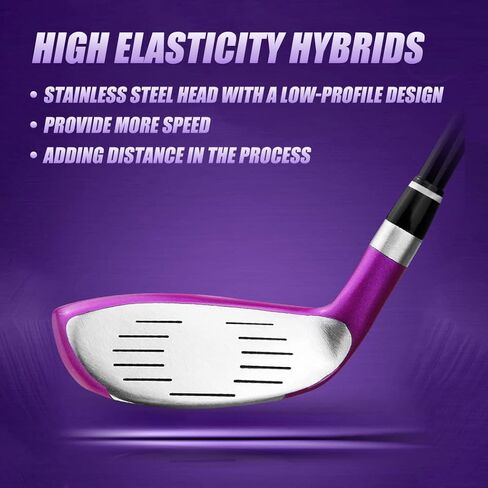 مجموعة مضارب الجولف الكاملة المكونة من 13 قطعة للنساء التي تستخدم اليد اليمنى، تتضمن سائق سبيكة 460 سم مكعب، وغابات الممر، وهجينة، و6-#SW، ومضرب الجولف وحقيبة حامل الجولف in Kuwait