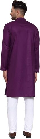 Maple Clothing Solid Color Men's Kurta Pajama Cotton Indian Evening Dress in Kuwait