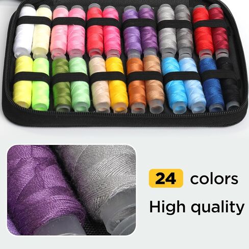 130PCS Sewing Kit Gifts for Adults, Beginners, Travelers, Portable Sewing Supplies Accessories,DIY Sewing Supplies with 24 Colored spools, 30 Needles,Seam Ripper, Scissors, Thimble etc in Saudi Arabia