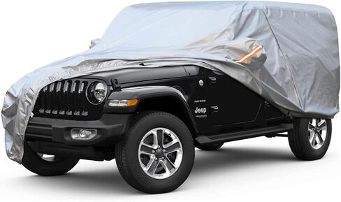 SEAZEN 6 Layers Wrangler Car Cover Waterproof All Weather, Heavy Duty Car Cover for 2 Door Wrangler JK JL, Outdoor UV Wind Protection SUV Cover (Wrangler 2 Door) in Saudi Arabia