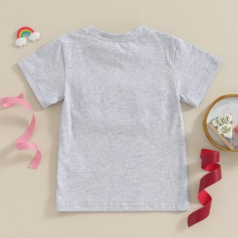 Honganda Toddler Kids Baby Girl Boy Birthday Shirt Number Letters Embroidery Tee Tops Summer T-Shirt Birthday Gift 1-6T in Saudi Arabia