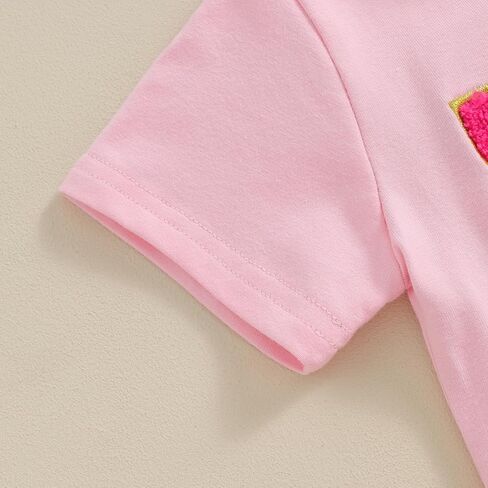 Honganda Toddler Kids Baby Girl Boy Birthday Shirt Number Letters Embroidery Tee Tops Summer T-Shirt Birthday Gift 1-6T in Saudi Arabia