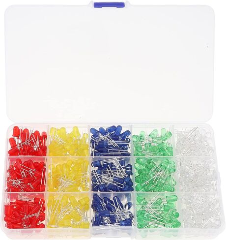 DiGiYes 500Pcs 5mm LED Light Emitting Diode Assortment Kit, LED Diode Lights for DIY PCB Circuit in Saudi Arabia