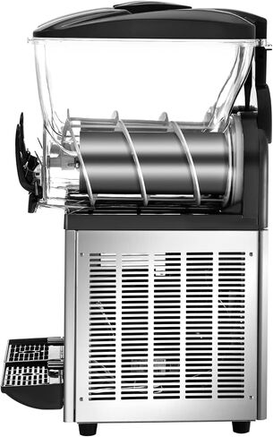 VEVOR Commercial Slushy Machine, 15Lx2/4 Galx2 Food-Grade PC Tank, 1000W 110V, Stainless Steel Margarita Smoothie Frozen Drink Maker, Slushie Machine for Supermarkets Cafes Restaurants Bars Home Use in Saudi Arabia