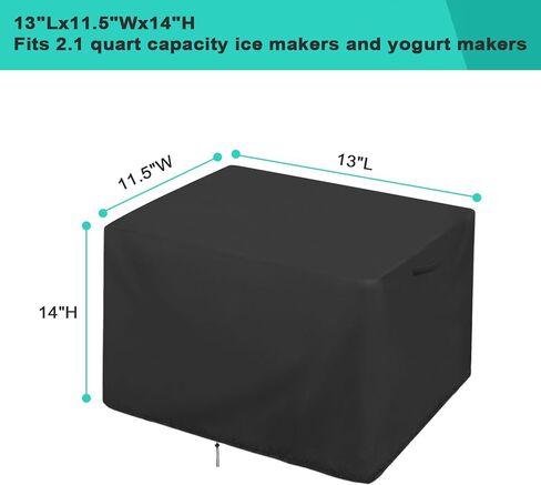 غطاء صانع الآيس كريم، يغطي صانع الآيس كريم الأوتوماتيكي Whynter ICM-15LS، يناسب آلة صنع الآيس كريم بسعة 1.6 لتر، غطاء صانع الآيس كريم مقاوم للماء والغبار (19.3 × 11.8 × 10 بوصة) in Kuwait