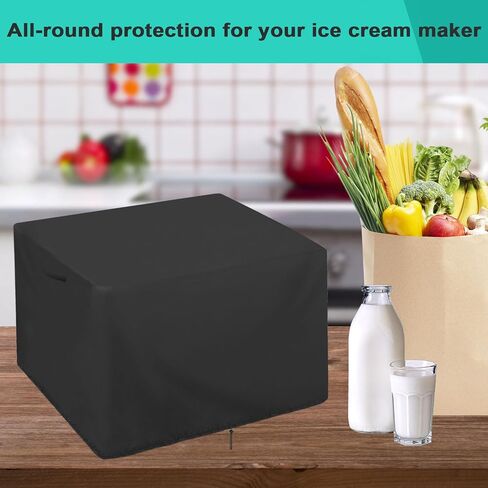 غطاء صانع الآيس كريم، يغطي صانع الآيس كريم الأوتوماتيكي Whynter ICM-15LS، يناسب آلة صنع الآيس كريم بسعة 1.6 لتر، غطاء صانع الآيس كريم مقاوم للماء والغبار (19.3 × 11.8 × 10 بوصة) in Kuwait