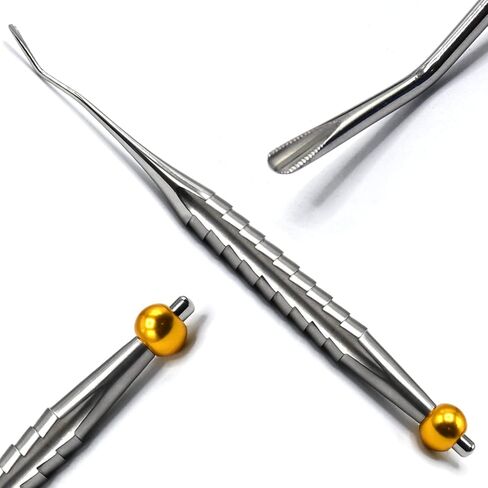 MuskalMed New Small Up Angled Spade Root Proximator PDL Dental Elevator Stainless Steel Polish Instruments ELV-012 in Saudi Arabia