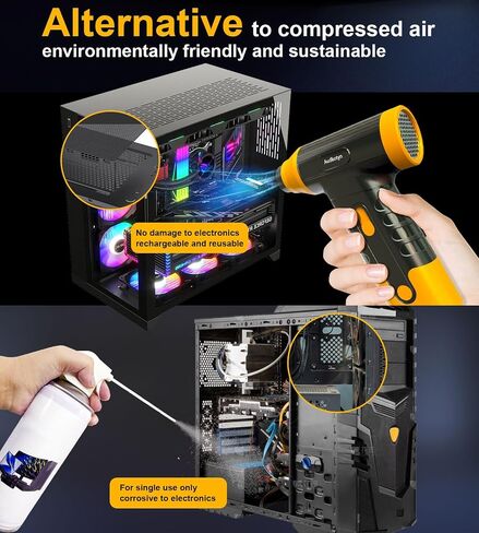 Cordless Electric Compressed Air Duster - Electric air Blower for Cleaning Keyboard, PC, Cameras, Electric Air Pump for Inflatable Cushions, Air Mattress Beds, Boats, Swimming Ring in Saudi Arabia