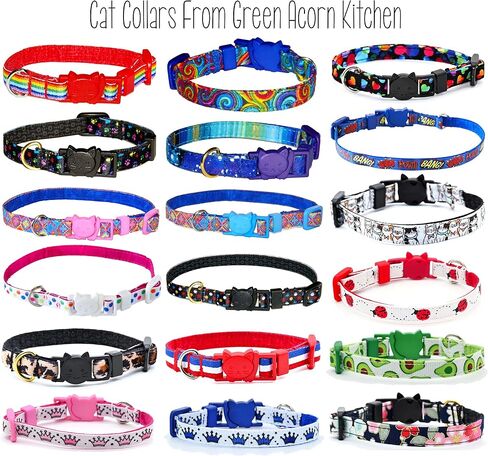 Red White & Blue Stripe Cat Collar - American Patriotic Stripe - 3/8 Inch Wide - 2 Sizes Adjusts 6 to 8.5 or 7.5 to 12 Inches - Breakaway Safety Buckle (Cat - 7.5 to 12 Inches) in Saudi Arabia