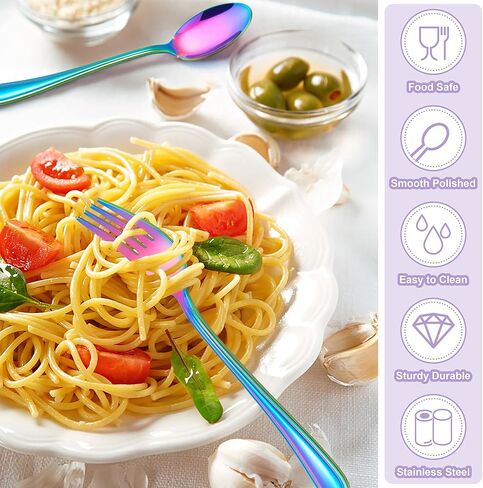 E-far 10-Piece Gold Toddler Utensils, Kid Stainless Steel Silverware Set, Children Safe Forks and Spoons Set for Self Feeding, Healthy & Non-Toxic, Mirror Polished & Easy to Clean in Saudi Arabia
