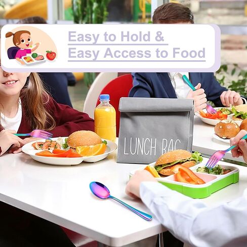 E-far 10-Piece Gold Toddler Utensils, Kid Stainless Steel Silverware Set, Children Safe Forks and Spoons Set for Self Feeding, Healthy & Non-Toxic, Mirror Polished & Easy to Clean in Saudi Arabia