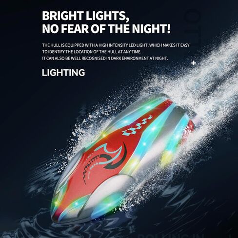 GoolRC Mini RC Boat with LED Lights, Remote Control Boat for Kids and Adults, 2.4GHz Stunt RC Racing Boats with 360° Flip for Bathtub, Pools and Lakes, Gift for 6+ Year Old Boys and Girls (Green) in Saudi Arabia