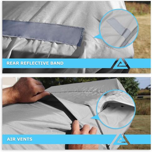 غطاء قارب قابل للسحب مصبوغ مقاوم للماء وقابل للقطر من شركة Leader Accessories Solution مناسب لقوارب صيد الأسماك على شكل V ثلاثي الهيكل وقوارب الباس ذات الطراز الاحترافي، مقاس كامل in Kuwait