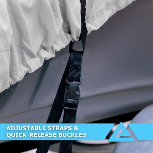 غطاء قارب قابل للسحب مصبوغ مقاوم للماء وقابل للقطر من شركة Leader Accessories Solution مناسب لقوارب صيد الأسماك على شكل V ثلاثي الهيكل وقوارب الباس ذات الطراز الاحترافي، مقاس كامل in Kuwait