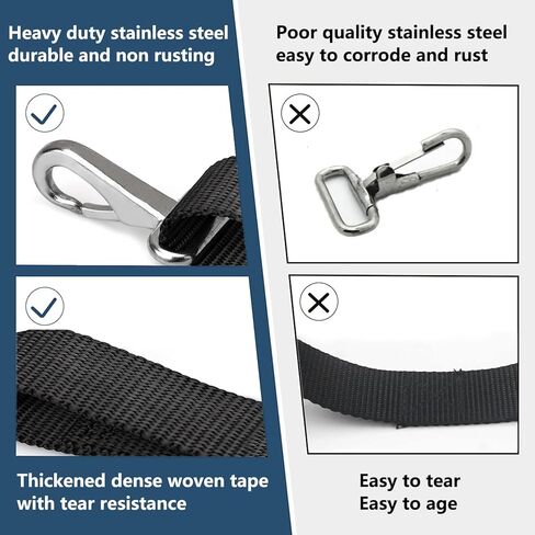 أشرطة علوية للقارب بيميني قابلة للتعديل، خطافان 24 بوصة ~ 60 بوصة أشرطة حزام المظلات البحرية، مع خطافات المفاجئة شديدة التحمل من الفولاذ المقاوم للصدأ، حزام نايلون ممتاز لمظلة القارب، ملحقات أجهزة مظلات القارب، حزمة من 2 in Kuwait