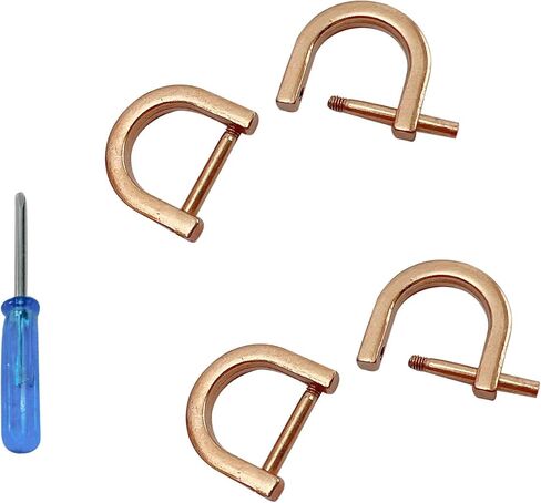 4Pcs D Ring with Closing Screw Replacement Screw Shackle Key U Shape D Rings Holder Horseshoe DIY Leather Craft Purse (Classic Gold,1inch) in Saudi Arabia