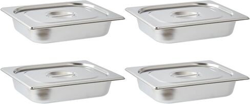 ERFEI Hotel Pans 1/2 Half Size Steam Table Pan 4-Pack Set for Commercial Restaurant Stainless Steel Food Pans Buffet Party Supplies in Kuwait