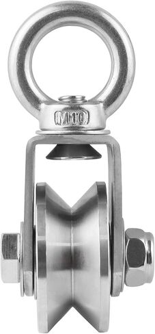 V Type Cable Pulley Wheel, Swivel Single Pulley Block, Stainless Steel, Bearing Inside, Heavy Duty Good for Pulley System Gym Equipment, Loading 1100lb in Saudi Arabia