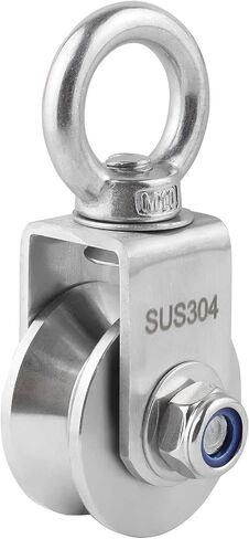 V Type Cable Pulley Wheel, Swivel Single Pulley Block, Stainless Steel, Bearing Inside, Heavy Duty Good for Pulley System Gym Equipment, Loading 1100lb in Saudi Arabia