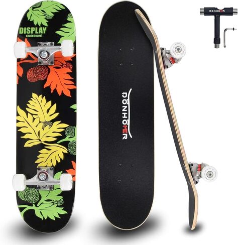 DONHOMER Skateboards 31" Standard Skateboard for Adults/Kids Girls/Boys with T-Tool in Saudi Arabia