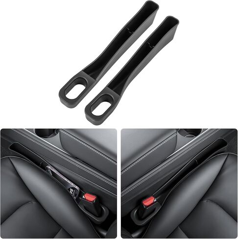 ALEVILB Seat Side Gap Filler with Organizer Multifunctional TPE Car Seat Organizer Storage Box for 2017-2024 Tesla Model 3 & Y Accessories(Black) in Kuwait