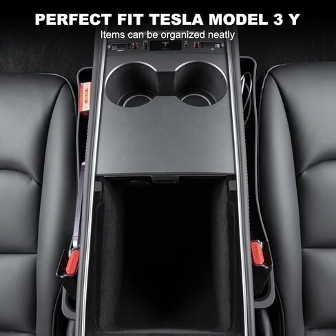 ALEVILB Seat Side Gap Filler with Organizer Multifunctional TPE Car Seat Organizer Storage Box for 2017-2024 Tesla Model 3 & Y Accessories(Black) in Kuwait