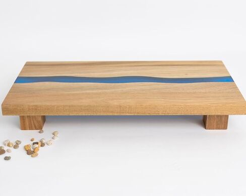 حامل قاعدة خشب | لوح بقاعدة مستطيلة كبيرة بطول 19.5 سم × عرض 9.8 سم | لوح رفع من خشب السنط المرتفع لعرض عناصر ديكور المنزل | حامل عرض للنباتات الصناعية in Kuwait