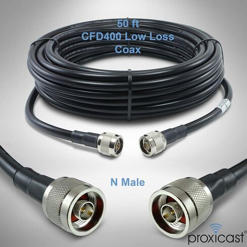 Proxicast 3 ft N Male to N Male Premium 240 Series Low-Loss Coaxial Cable (50 Ohm) for 4G LTE, 5G Modems/Routers, Ham, ADS-B, GPS, RF Radio to Antenna or Surge Arrester Use (ANT-180-201-03) in Saudi Arabia